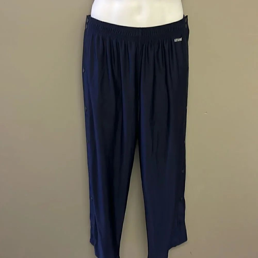 Reebok Navy Breakaway Basketball Warmup Elastic Waistband Pants- Large